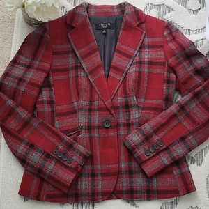 Talbots Red Plaid Blazer 2P